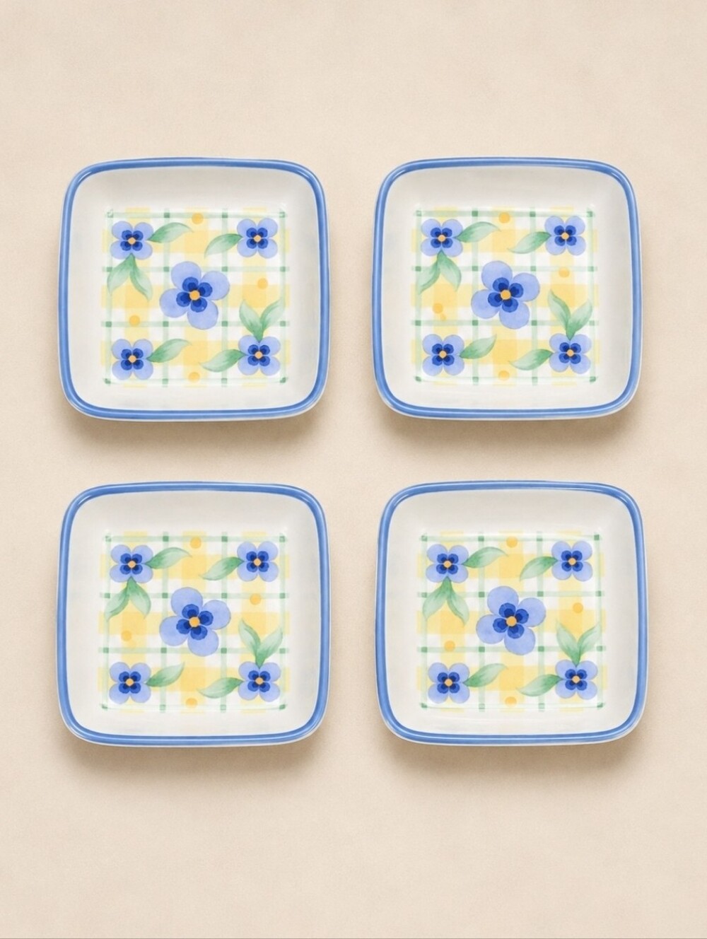 NWT Pfaltzgraff Summer Breeze 5 Pc Tapas Appetizer Plate Dip Bowl Set - Picture 4 of 6